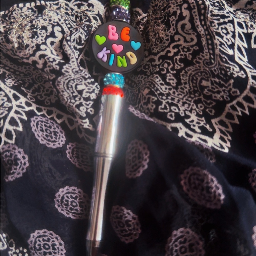 Colorful 'Be Kind' Pen with Silver Accents